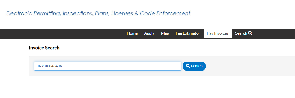 Searching for an Invoice